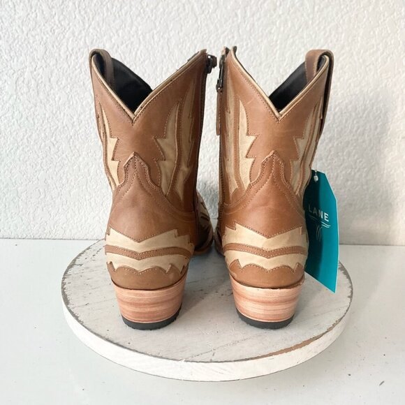 Lane WALK THE LINE Womens Brown Cowboy Bootie 10.5 Cowgirl Short Ankle Boots - Picture 3 of 11